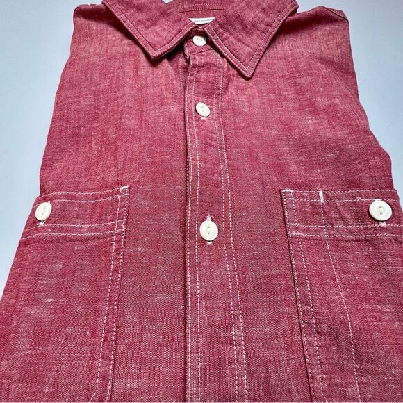NWT Old Navy Slim Fit Cotton Linen Blend Chambray Casual Button Up Shirt XL - Picture 9 of 9